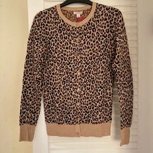 Merona Leopard Animal Print Cardigan Sweater